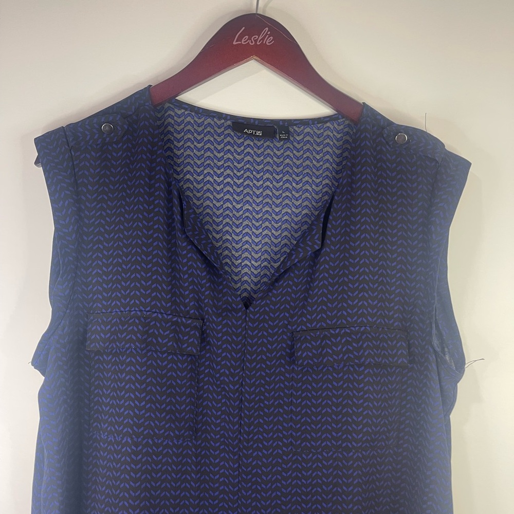 Apt. 9 Blue Sleeveless Blouse - Picture 3 of 9